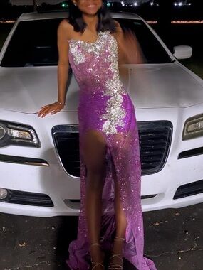 Purple & Silver Prom Dress
